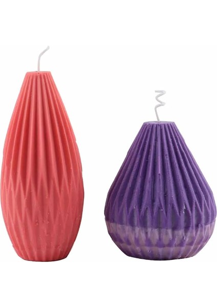 V1 Stili Geometrik Vazo Şekli Mum Kalıp Sanat Origami Çizgili Armut Kabuğu Şekilli Mum Kalıp El Yapımı Aromaterapi Alçı Yapma Araçları (Yurt Dışından) fırsatları