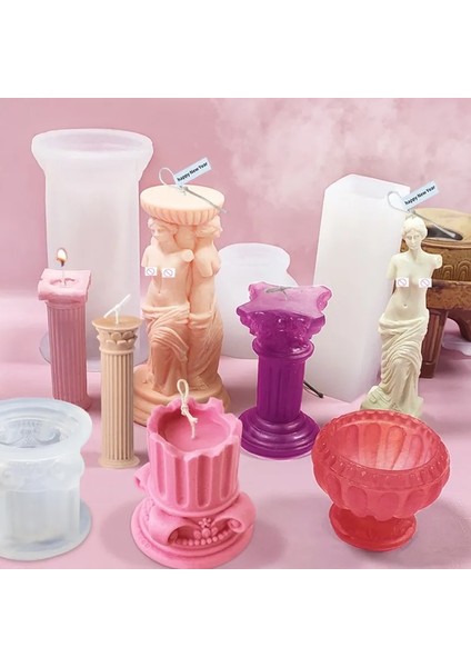 Mum Fitil Tarzı Dıy Sanat Kadın Heykeli Venüs Silikon Mum Kalıpları Alçı Portre Kalıp Heykel Kalıp Mum Buzlu Kek Çikolata Yapma Kalıp (Yurt Dışından) fırsatları