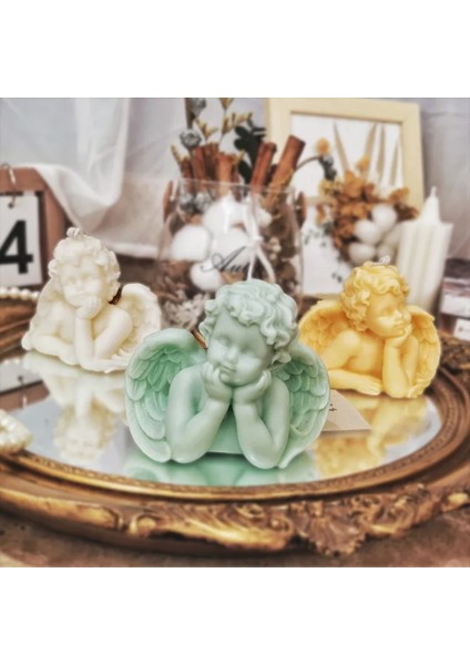 C Stili 3D Melek Silikon Mum Kalıp Dıy Aromatik Mum Yapımı Alçı Sabun Reçine Kalıp Fondan Kek Dekor Hediye Ev Zanaat Malzemeleri (Yurt Dışından)