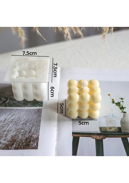 1 Adet 7.5X7.5X6CM Tarzı 6 Kaviteler 3D Küp Pişirme Mus Kek Kalıbı Silikon Kare Kabarcık Tatlı Kalıpları Kek Tepsisi Bakeware Noel Mum Alçı Kalıp (Yurt Dışından)