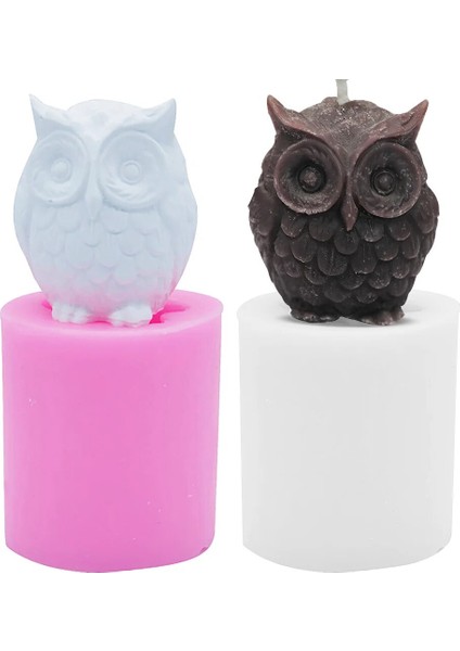 Kırmızı Stil 3D Baykuş Mum Kalıp Silikon Kalıp Kek Dekor Için Çikolata Fondan Sabun Kalıpları Dıy El Yapımı Alçı Balmumu Mum Silikon Kalıpları (Yurt Dışından) fiyatları