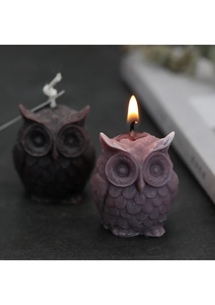 Kırmızı Stil 3D Baykuş Mum Kalıp Silikon Kalıp Kek Dekor Için Çikolata Fondan Sabun Kalıpları Dıy El Yapımı Alçı Balmumu Mum Silikon Kalıpları (Yurt Dışından) indirimleri