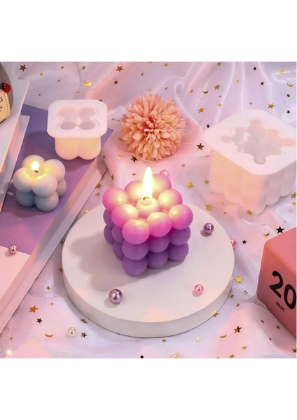 100 Adet Mum Fitili Stili 6 Kavite Silikon Mum Alçı Kalıp 3D Küp Kare Kabarcık Dıy Yapışmaz Mutfak Tatlı Kek Tepsisi Fırın Güvenli Kek Kalıpları (Yurt Dışından) fırsatları