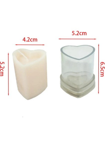 M Tarzı Diy El Yapımı Mum Kalıp Mum Yapımı 3D Sütunlu Kalp Şekli Plastik Akrilik Kalıp Reçine Sabun Kek Çikolata Yapımı Araçları (Yurt Dışından)