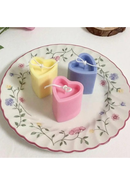 M Tarzı Diy El Yapımı Mum Kalıp Mum Yapımı 3D Sütunlu Kalp Şekli Plastik Akrilik Kalıp Reçine Sabun Kek Çikolata Yapımı Araçları (Yurt Dışından)