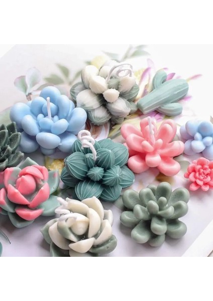 10CM 103 Adet Stil Sevimli Etli Bitki Mum Kalıp Kaktüs Silikon Kalıp Aromaterapi Alçı El Yapımı Sabun El Sanatları Döküm Kalıp Ev Dekorasyonu (Yurt Dışından) fırsatları