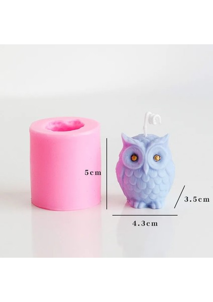 Bir Stil 3D Baykuş Mum Kalıbı Her Türlü Küçük Hayvan Heykeli Silikon Mum Kalıbı Dıy El Yapımı Kalıp Mum Yapımı Malzemeleri Mum Kalıbı (Yurt Dışından)