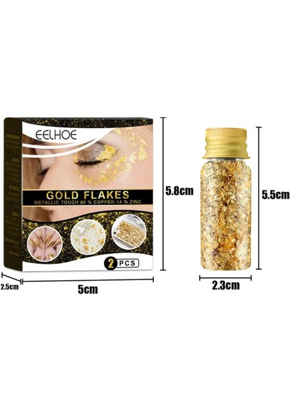 2 Şişe Altın -15G Stili 10G Altın Yaprak Yaldız Reçine Flakey Altın Yaprak Flake Reçine Sanat Dekorasyon Diy Mum Yapımı Malzemeleri Dekor Aksesuar (Yurt Dışından)