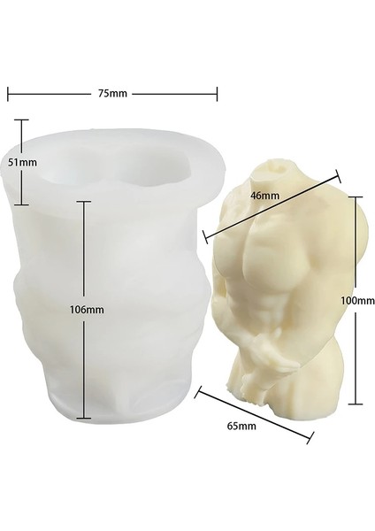H Tarzı Dıy Silikon Vücut Mum Kalıbı 3D Vücut Silikon Reçine Döküm Kalıp Mum Balmumu Epoksi Yapmak Sabun Kalıp Craft Ev Dekorasyon Malzemeleri (Yurt Dışından)