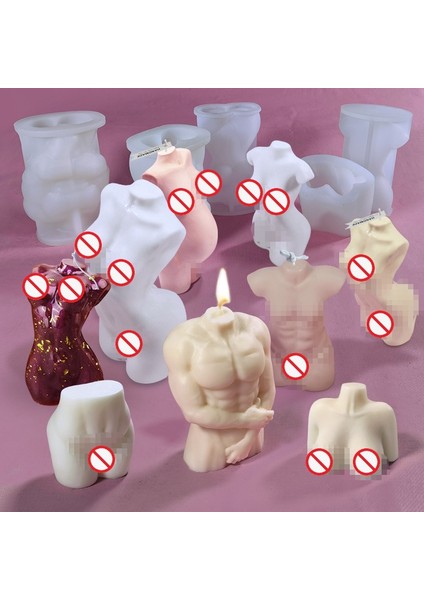 H Tarzı Dıy Silikon Vücut Mum Kalıbı 3D Vücut Silikon Reçine Döküm Kalıp Mum Balmumu Epoksi Yapmak Sabun Kalıp Craft Ev Dekorasyon Malzemeleri (Yurt Dışından)