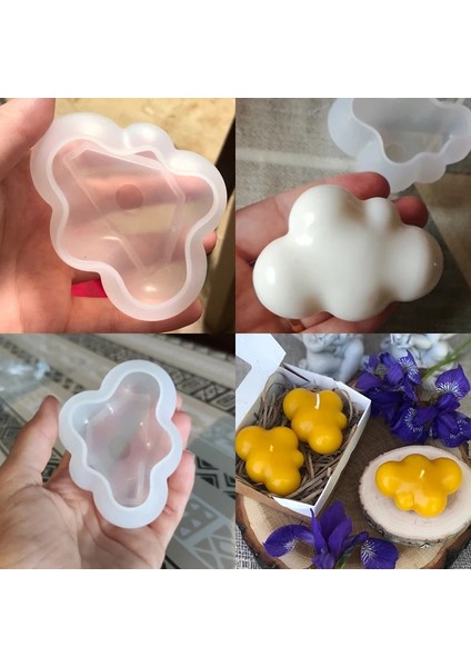 L Tarzı Bulutlar Şekli Mum Kalıp Silikon Kalıplar Sevimli Takı Sabun Yapımı Kalıp El Sanatları Süsler Yapma Aracı Dıy Sabun Kalıp Moule Bougie (Yurt Dışından)