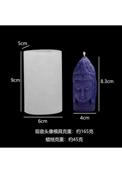 B Tarzı Guanyin Buda Heykeli Mum Silikon Kalıp Dıy Üçyüzlü Buda Mum Yapımı Reçine Sabun Kalıp Hediyeler Zanaat Malzemeleri Ev Dekor (Yurt Dışından)