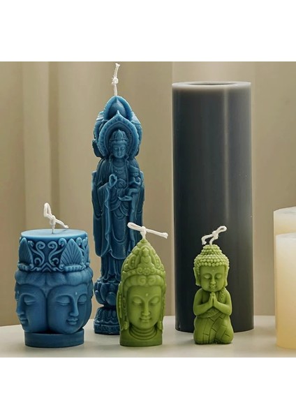 B Tarzı Guanyin Buda Heykeli Mum Silikon Kalıp Dıy Üçyüzlü Buda Mum Yapımı Reçine Sabun Kalıp Hediyeler Zanaat Malzemeleri Ev Dekor (Yurt Dışından)