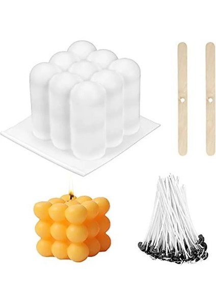G Tarzı 15 Kavite Silikon Mum Kalıp Kek Fondan 3D Kalıp Dıy Küp Kare Kabarcık Kalıp Mutfak Mutfak Pasta Kek Pişirme Aracı (Yurt Dışından)