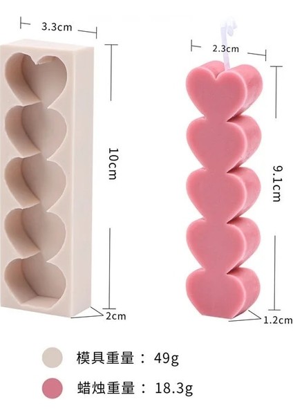 Kalıp Küçük Tarzı Aşk Kalp Mum Kalıbı Örtüşen Geometrik Aromaterapi Mum Kalıbı Çikolata Kalıbı 3D Kalp Mum Silikon Kalıp Sabun Kalıbı (Yurt Dışından)