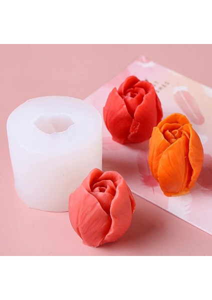 M Tarzı 3D Lale Mum Kalıbı El Yapımı Dıy Çiçek Sabunu Silikon Kalıp Çikolatalı Kek Kalıbı Silikon Kalıp Sabun Formları Sabun Yapımı Malzemeleri (Yurt Dışından)