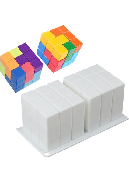 1 Adet Kanepe Tarzı Yeni Kare Rubik Küp Balmumu Mum Silikon Kalıplar 3D Craft El Yapımı Aroma Soya Balmumu Mum Pişirme Tatlı Kek Kalıbı Aracı (Yurt Dışından)