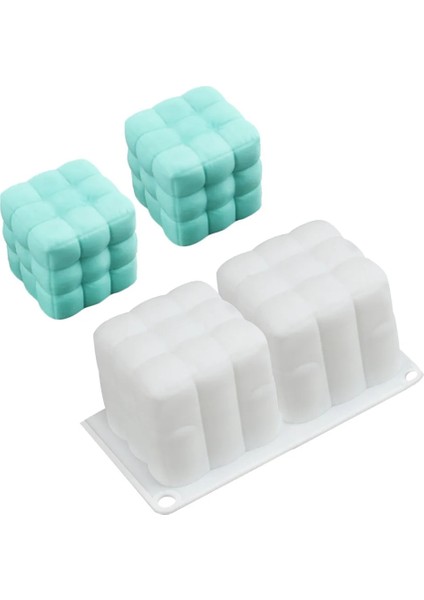 1 Adet Kanepe Tarzı Yeni Kare Rubik Küp Balmumu Mum Silikon Kalıplar 3D Craft El Yapımı Aroma Soya Balmumu Mum Pişirme Tatlı Kek Kalıbı Aracı (Yurt Dışından)