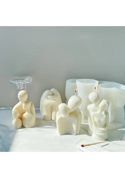 Üç Tarzı Aile 2 Basit Stil Çift Heykeli Silikon Mum Kalıp Dıy El Yapımı Epoksi Reçine Aromaterapi Mum Alçı Süsler Kalıp (Yurt Dışından) indirimleri