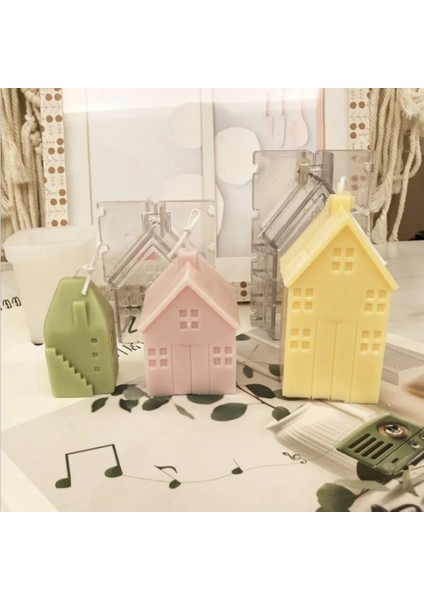 F Stili Küçük Ev Ahşap Villa Silikon Kalıp Kokulu Alçı Diy Akrilik Kalıplar Mum Sabun Yapımı Alçı Kalıp Kil Reçine Çevre Dostu (Yurt Dışından) fiyatları