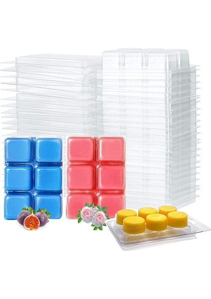 Kare Tarzı 10 Paket Mum Eritme Kalıbı, Balmumu Eritme Kapaklı Kalıplar Kare, Mum Yapımı ve Sabun Için 6 Boşluklu Şeffaf Plastik Küp Tepsisi (Yurt Dışından)