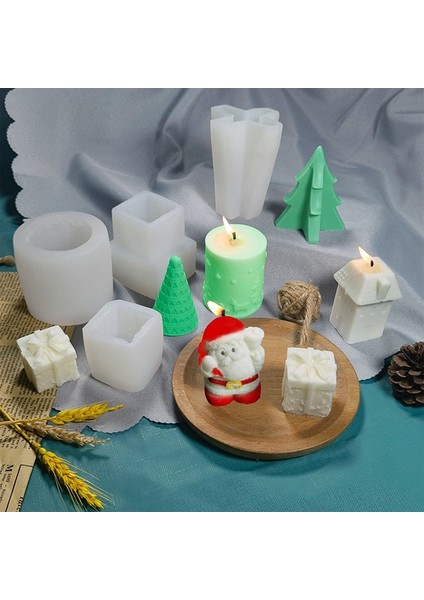 Noel Ağacı 1 Stili 2021 Yeni 3D Noel Ağacı Mum Sabun Yapımı Kalıp Mutfak Gereçleri Silikon Kek Çikolata Pişirme Kalıbı Pişirme Kalıp Aracı El Sanatları (Yurt Dışından) indirimleri