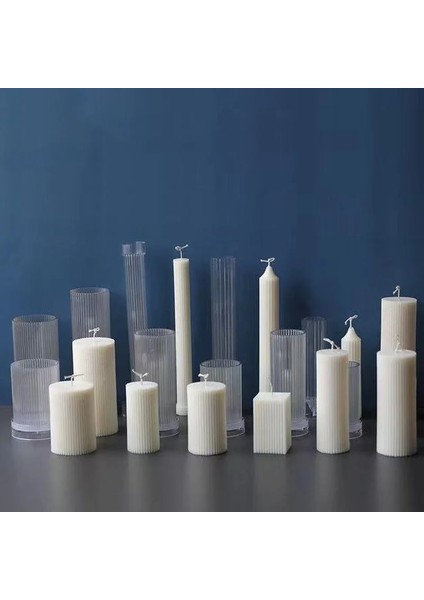 Kalıp-5 Tarzı Yeni Dıy Ince Çizgili Yuvarlak Ince Diş Silindirik Mum Plastik Kalıp Çizgili Mum Pc Akrilik Plastik Kalıp Mum Yapımı Kiti (Yurt Dışından) fırsatları
