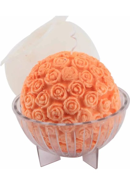 Küçük Stil Dıy Büyük Gül Çiçek Topu Silikon Mum Kalıpları 3D Aromaterapi Balmumu Alçı Kil Kalıpları El Yapımı Zanaat Ev Dekorasyonu Mum Sabun Araçları (Yurt Dışından) fırsatları