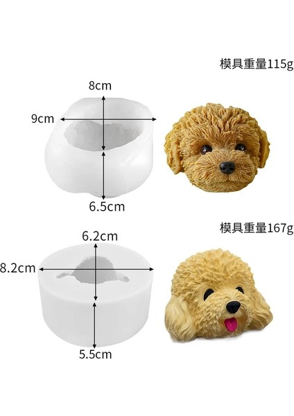 Kalıp-C Tarzı Yeni 3D Küçük Hayvan Mum Silikon Kalıp Teddy Köpek Kafası Mum Kalıbı Hayvan Şekli Parfüm Mum Yapımı Balmumu Kalıp Mum Kalıbı (Yurt Dışından)