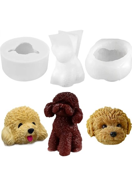 Kalıp-C Tarzı Yeni 3D Küçük Hayvan Mum Silikon Kalıp Teddy Köpek Kafası Mum Kalıbı Hayvan Şekli Parfüm Mum Yapımı Balmumu Kalıp Mum Kalıbı (Yurt Dışından)