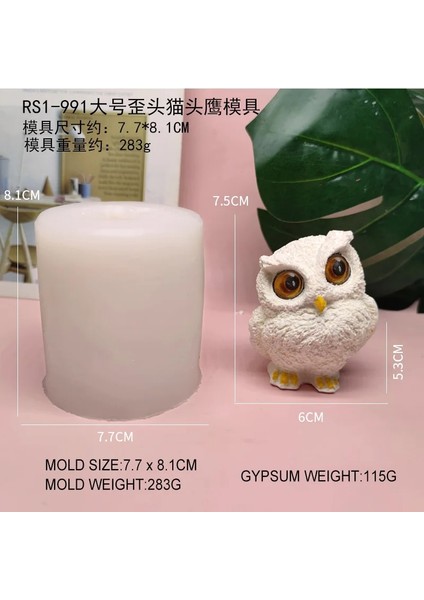 RS1-991 Stili Yaratıcı 3D Sevimli Baykuş Kokulu Aromaterapi Alçı Kalıp Için Kil Mum Sabun Silikon Kalıp Dıy Alçı Alçı Kalıp Ev Sanat Zanaat (Yurt Dışından)