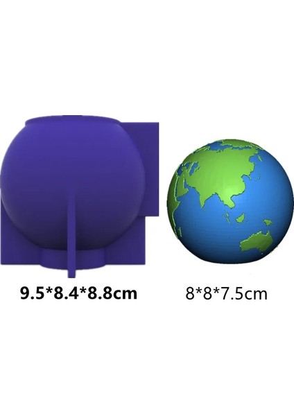 120G Tarzı Beton Küre Silikon Kalıp Çimento El Yapımı 3D Dünya Topu Kalıp Dekorasyon Aracı Ev Dekorasyonu Alçı Mum Silikon Kalıp (Yurt Dışından)