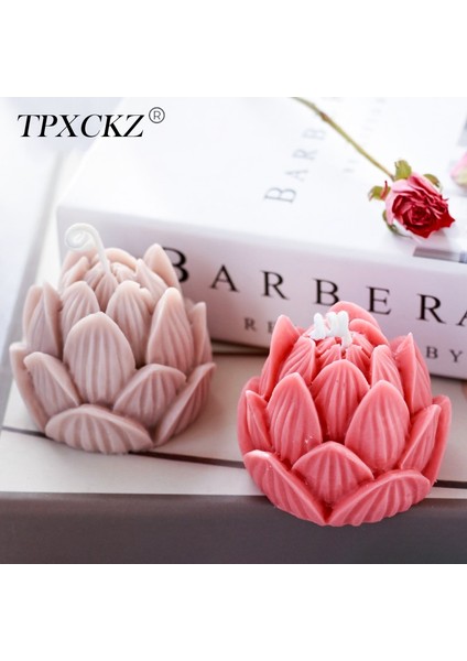 Tpxckz 3D Lotus Çiçeği Silikon Kalıp Dıy Mum Aromaterapi El Yapımı Sabun Losyon Bar Balmumu Mum Boya Banyo Bombası Kalıp Craft Dekor (Yurt Dışından)