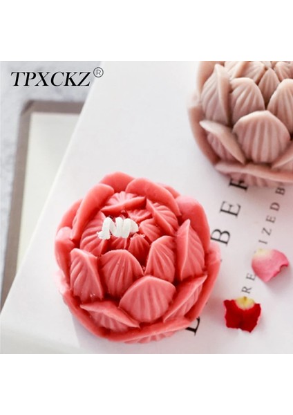 Tpxckz 3D Lotus Çiçeği Silikon Kalıp Dıy Mum Aromaterapi El Yapımı Sabun Losyon Bar Balmumu Mum Boya Banyo Bombası Kalıp Craft Dekor (Yurt Dışından) modelleri