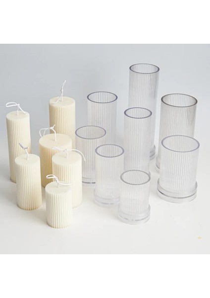 L15 Stili Uzun Kutuplu Şerit Silindir Mum Kalıbı El Yapımı Plastik Akrilik Mum Kalıp Dıy Aromaterapi Alçı El Sanatları Kalıp Araçları (Yurt Dışından) fiyatları