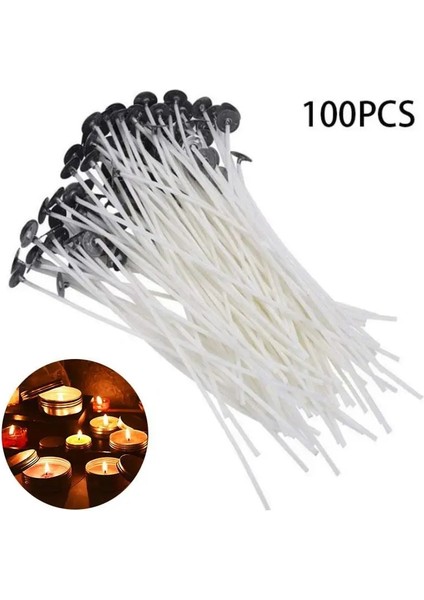 100 ADET-20CM Tarzı 2. Andle Fitilleri Dumansız Balmumu Saf Pamuk Çekirdekli Dıy Mum Yapımı Için Önceden Mumlu Fitiller Parti Malzemeleri (Yurt Dışından)