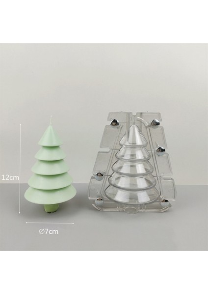 Beş Katman Stili 3D Yılbaşı Ağacı Akrilik Mum Yapımı Kalıp El Yapımı Kokulu Mum Kalıp Mum Yapımı Malzemeleri Yılbaşı Ağacı Süsleme (Yurt Dışından)