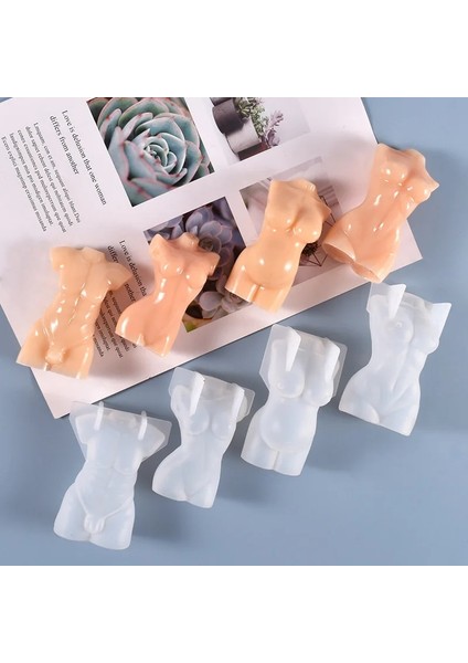 H01 Stili Vücut Mum Kalıbı Dolgun Kadın Gövde Sabunu Mum Silikon Kalıp 3D Sanat Vücut Kalıbı (Yurt Dışından)