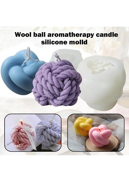 F Stili Yeni 3D Silikon Yün Mum Kalıpları Kore Mum Kalıbı Yün Top Tasarım El Yapımı Soya Mumları Aroma Balmumu Sabun Kalıpları Yapımı (Yurt Dışından)
