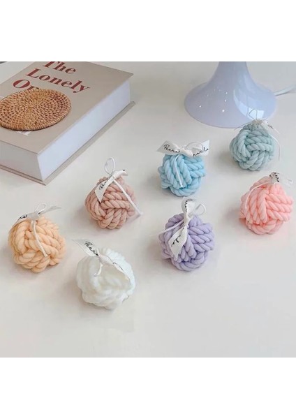 F Stili Yeni 3D Silikon Yün Mum Kalıpları Kore Mum Kalıbı Yün Top Tasarım El Yapımı Soya Mumları Aroma Balmumu Sabun Kalıpları Yapımı (Yurt Dışından)