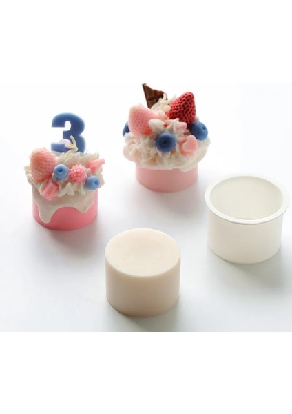 Koyu Haki Stili Kek Tabanı Mum Kalıbı Dekoratif Şekil Balmumu Kokulu Mum Dıy Malzeme Alçı Kalıp 3D Silikon Mum Kalıpları (Yurt Dışından) fiyatları