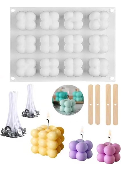 Açık Sarı Stil 12 Kavite Silikon Mum Alçı Kalıp 3D Küp Kare Kabarcık Dıy Yapışmaz Mutfak Tatlı Kek Tepsisi Fırın Güvenli Kek Kalıpları (Yurt Dışından) indirimleri