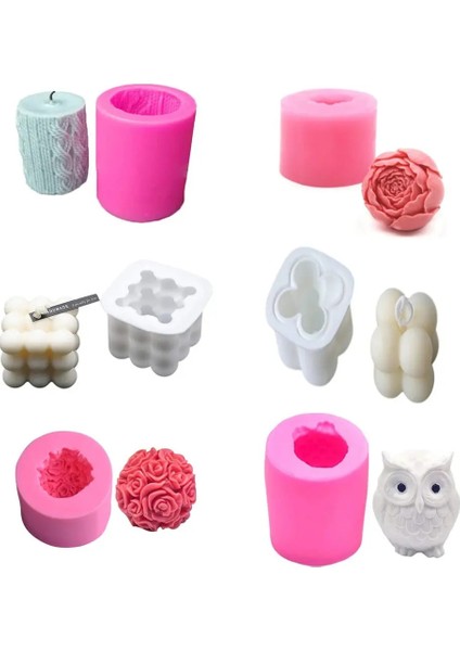 No.3 Tarzı Silikon Mum Kalıbı 3D Silindir Dıy Alçı Alçı El Sanatları Kalıp Mum Kalıp Mum Sabun Kalıp Craft Reçine Kalıpları Dekorasyon Aracı (Yurt Dışından) fırsatları