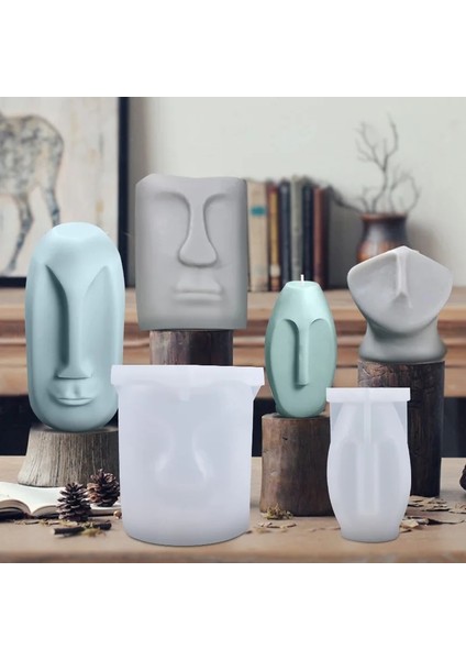 No.7 Tarzı Diy El Yapımı Mum Kalıp Soyut Yüz Mum Silikon Kalıp Basit Soyut Portre Aromaterapi Alçı Kalıp Heykel Kalıp (Yurt Dışından)