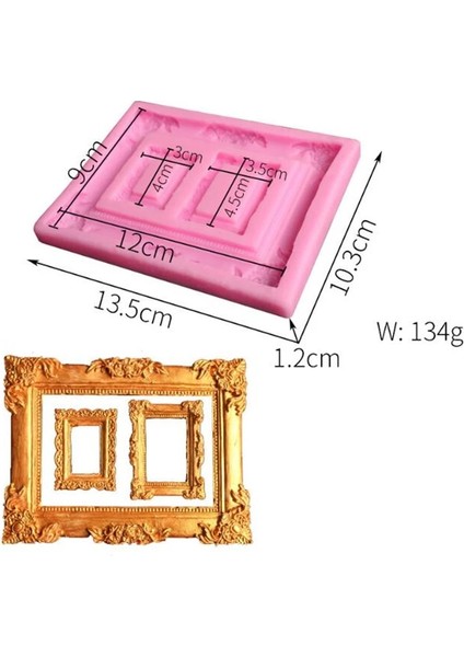 4.5cm Tarzı Klasik Retro Fotoğraf Çerçevesi Dıy Fondan Kek Bisküvi Kil Epoksi Alçı Dekorasyon Modelleme Aracı El Yapımı Silikon Kalıp (Yurt Dışından) fırsatları