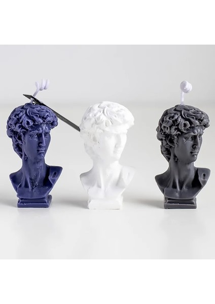 Ben Stil 3D David Kafa Silikon Mum Kalıp Sanatçı Insansı Alçı Kalıp Balmumu Sabun Mum Yapma Kiti Dıy Ev Dekorasyon Zanaat Araçları (Yurt Dışından)