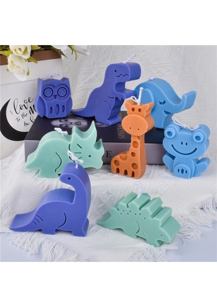 Triceratops Stili Dinozor Serisi Silikon Kalıp Her Türlü Hayvan Kokulu Mum Şekli El Yapımı Aromatik Mum Malzemeleri Mum Yapımı Sanatları (Yurt Dışından) fiyatları
