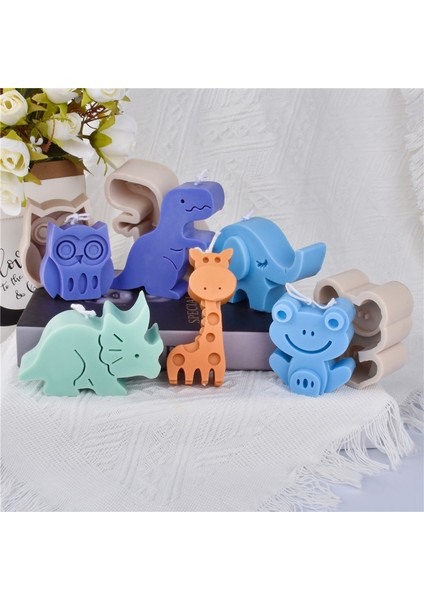 Triceratops Stili Dinozor Serisi Silikon Kalıp Her Türlü Hayvan Kokulu Mum Şekli El Yapımı Aromatik Mum Malzemeleri Mum Yapımı Sanatları (Yurt Dışından) modelleri