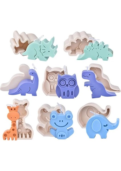 Triceratops Stili Dinozor Serisi Silikon Kalıp Her Türlü Hayvan Kokulu Mum Şekli El Yapımı Aromatik Mum Malzemeleri Mum Yapımı Sanatları (Yurt Dışından) fırsatları