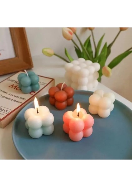 Balmumu Çekirdeği Destek Stili Yapışmaz Rubik Küp Mum Silikon 3D Kalıp Aromaterapi Alçı Mum Manuel Dıy Pişirme Çikolata Tatlı Kek Kalıbı Aracı (Yurt Dışından) modelleri